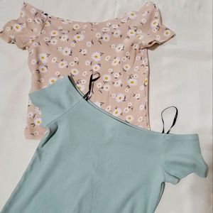 Off the shoulder crop top bundle